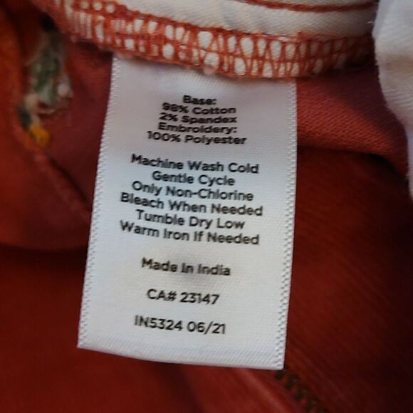 Talbot's Dusty Rose Corduroy Embroidered Mallard Duck Straight Leg Pant Size 8 - Picture 8 of 14